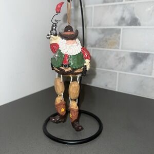 cowboy Santa, Well Made Detailed Features , boots, gun, Sheriff's badge ornament